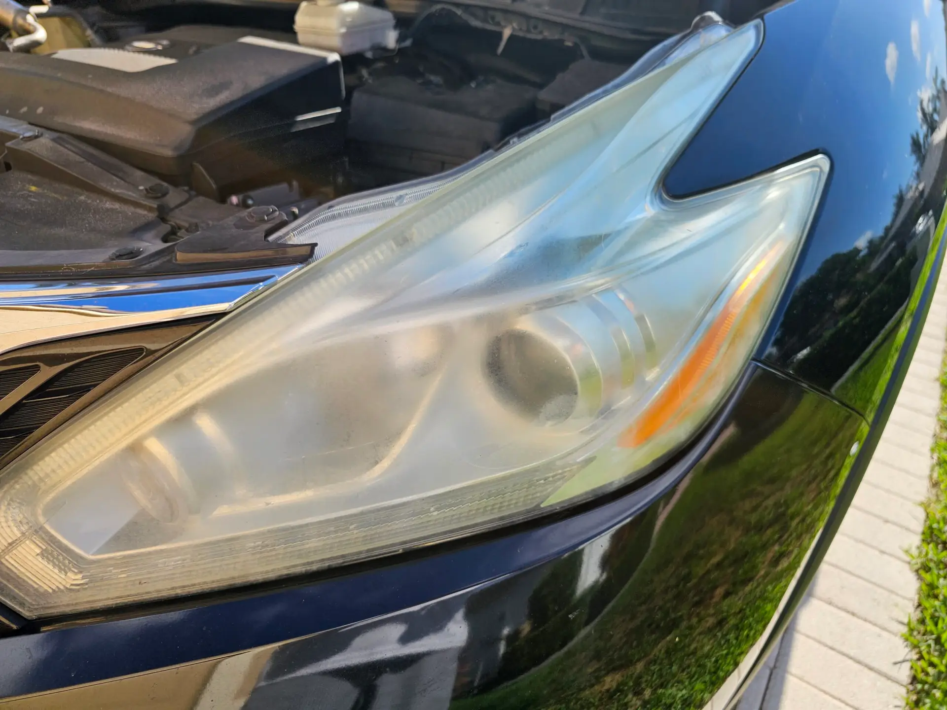 headlight restoration before Hialeah florida scaled